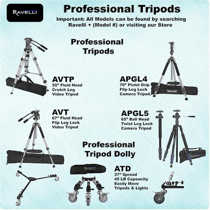 Ravelli APLT6M 72" Light Weight Aluminum Tripod/Monopod, - Image 9