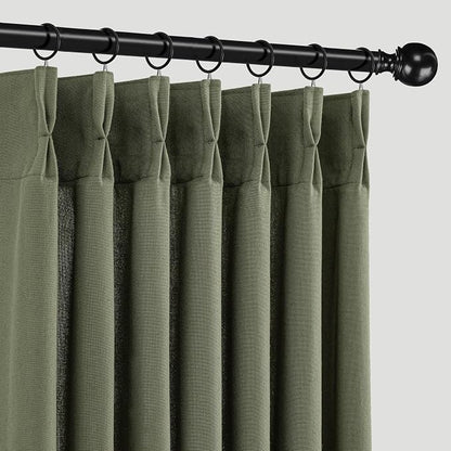 Memory Trained Pinch Pleated Curtains 90 Inches Long, Linen Pinch Pleat Sheer by ANRODUO