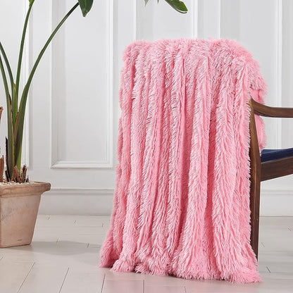 Tuddrom Decorative Extra Soft Faux Fur Blanket Twin Size 70" x 78", Solid - Image 5