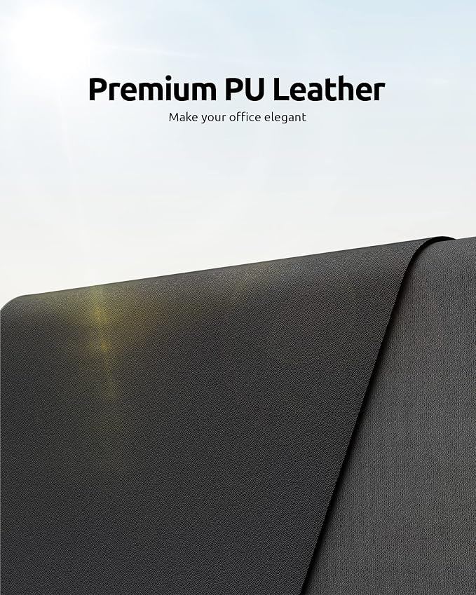 YSAGi Leather Desk Protector, Non-Slip Large Mouse Pad, Waterproof PU Laptop - Image 2
