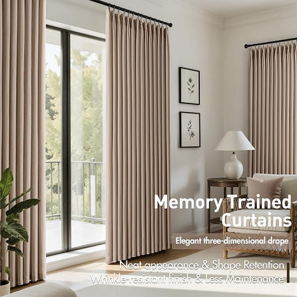 Memory Trained Pinch Pleated Curtains 84 Inches Long, Viral Linen Pinch Pleat - Image 3