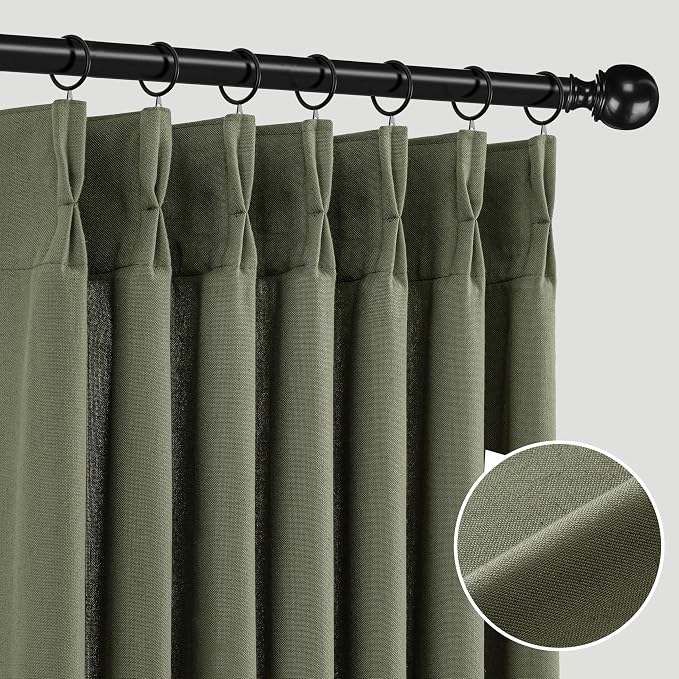 Memory Trained Pinch Pleated Curtains 84 Inches Long, Linen Pinch Pleat Sheer - Image 9