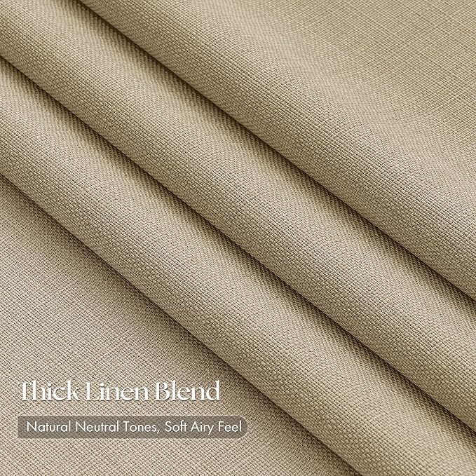 Extra Long 112 Inch Pinch Pleated Living Room Curtains 4 Panels Set, Oatmeal - Image 2